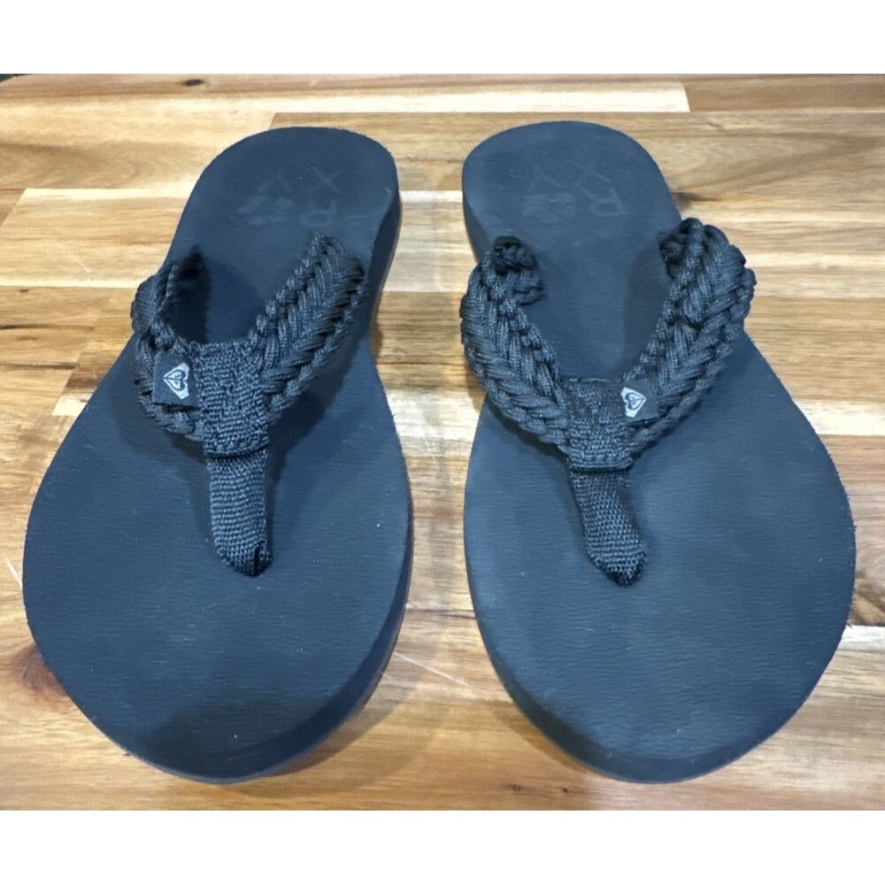 Roxy Womens Tidepool Sandals Flip Flops Size 5 Black NWOT - Picture 2 of 6